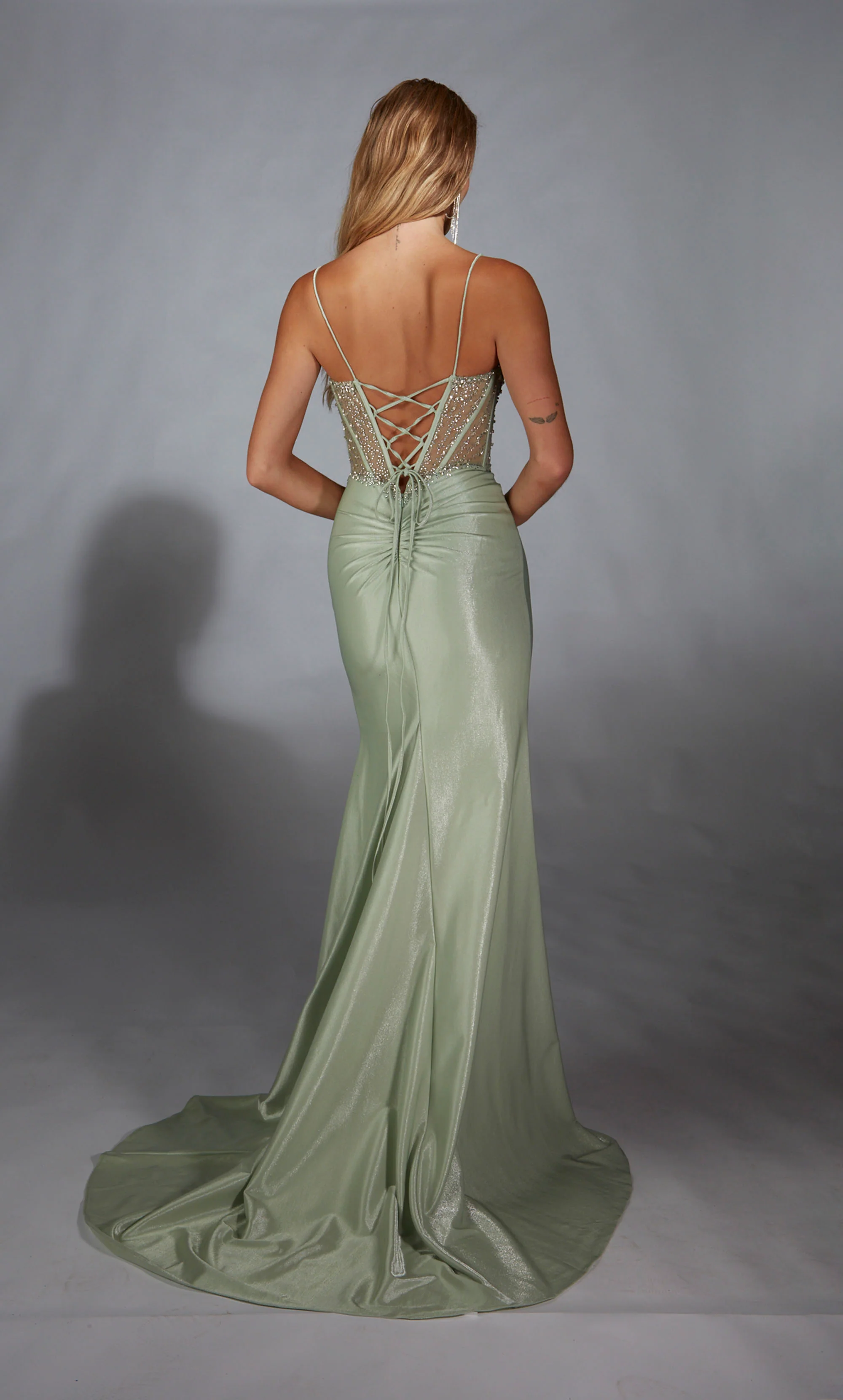 ALYCE Paris 61916 Alyce Long Sweetheart Neckline Illusion Straight Dress - Image 4